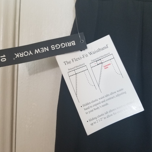 BRIGGS NEW YORK FLEXI FIT WAISTBAND black Zippered And Button Dress Pants 10 - Picture 4 of 4
